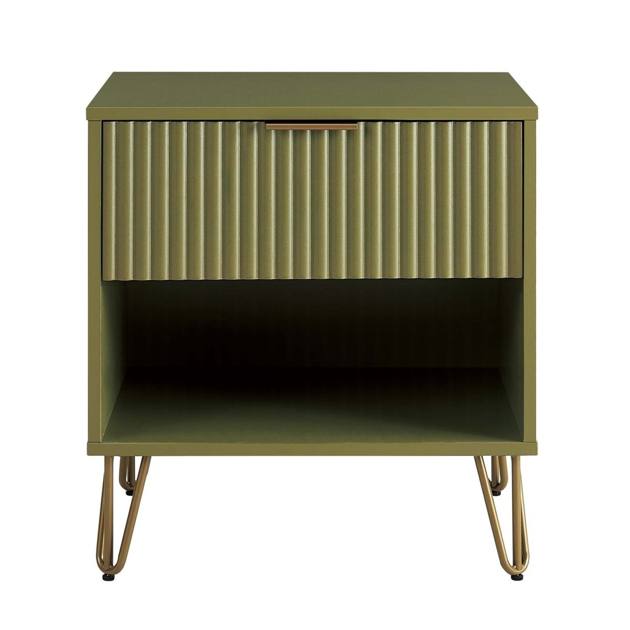 Manhattan Comfort DUMBO 1.0 Modern Nightstand with 1 Drawer and Metal Feet